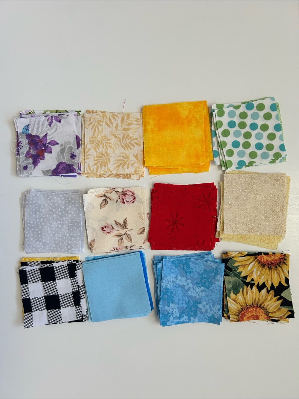 Precut Colorful Lot 120 Cotton Scrappy Patchwork Quilting Fabric 2 1/2” Squares